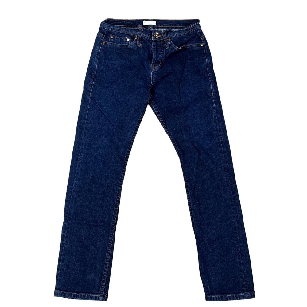 The Unbranded Brand Selvedge Jeans Mens 28x28 Blue Button Fly Tapered 11oz UB222